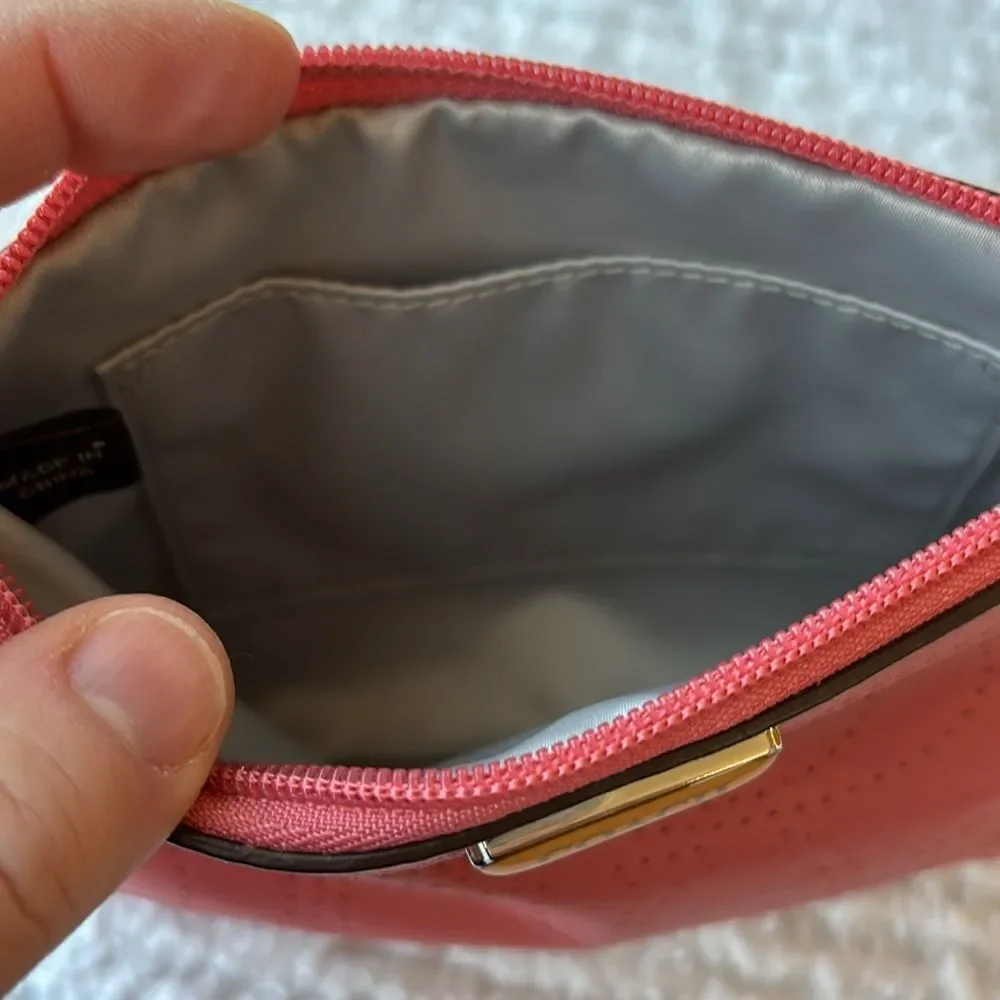 Coach F47330 Perforated pink Leather Wristlet wallet‎ purse clutch
